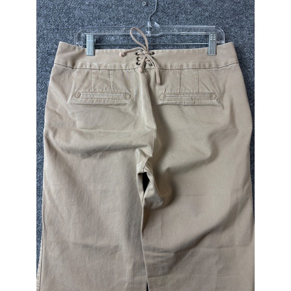 J.Crew Pants Womens 8 Khaki Y2K Sailor Chino City Fit Wide Leg Lace Up Back - Picture 6 of 9